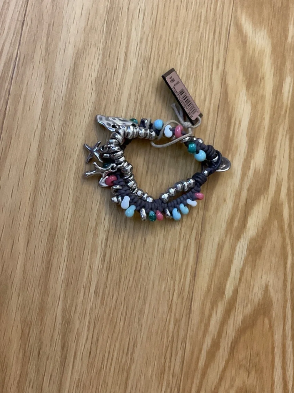 Uno de 50 Silver-plated Beaded Bracelet 6” “Surfer”